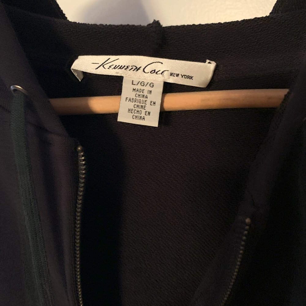 Men's Black Large Kenneth Cole Full Zip Hooded Sweatshirt - Picture 3 of 4